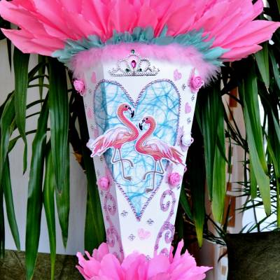 Schultüte Flamingo Schmetterling  Zuckertüte