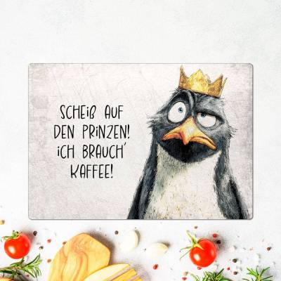 Glasschneidebrett 'Ich brauch' Kaffee!', Frühstücksbrettchen, Schneidebrettchen, Humor, Arbeit, Geschenk