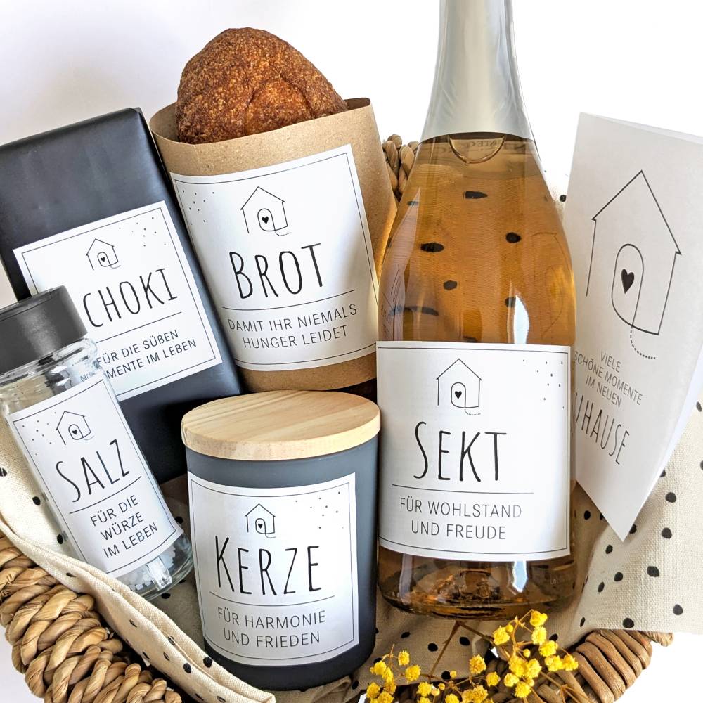 Einzugsgeschenk II | Geschenkkorb | Einweihung | Richtfest | Umzug | Salz Brot Wein | Karte | Ausdruck Bild 4