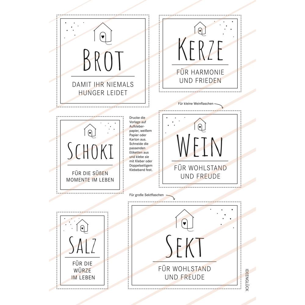 Einzugsgeschenk II | Geschenkkorb | Einweihung | Richtfest | Umzug | Salz Brot Wein | Karte | Ausdruck Bild 5