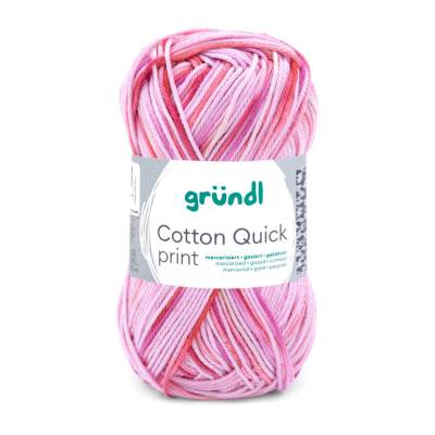 62,00 € / 1 kg Gründl ’Cotton Quick print’ leicht glänzende Baumwolle Wolle Garn Farbe: 193 / rosa-fuchsia multicolor