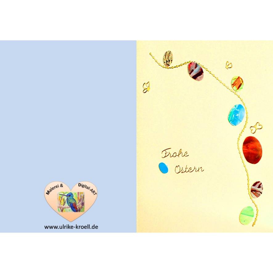Hübsche Osterkarte mit Encaustic-Malerei -8- als Download Bild 2