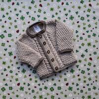 Trachtenjacke braun Junge Taufe Babyparty gestrickt Taufkleidung Geschenk Geburt Trachtenhochzeit Pullover Strickjacke