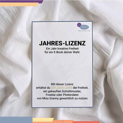 Schnittmuster Lizenz - Jahreslizenz für ein E-Book