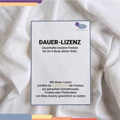 Schnittmuster Lizenz - Dauerlizenz unbefristet für ein E-Book