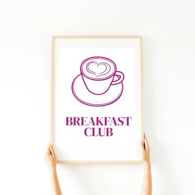 Breakfast Club Poster - Wall Art Küche Esszimmer Wandkunst - Digital Poster Druck Download