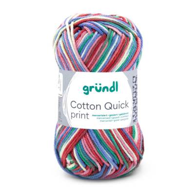 62,00 € / 1 kg Gründl ’Cotton Quick print’ leicht glänzende Baumwolle Wolle Garn Farbe: 188 / rot-blau-gelb multicolor