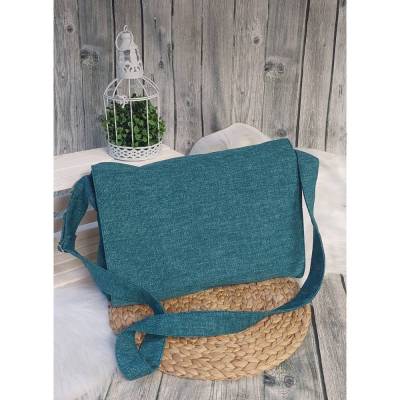 Umhängetasche (Farbbeispiel petrol) aus Polstercanvas in 36 verschiedenen Farben