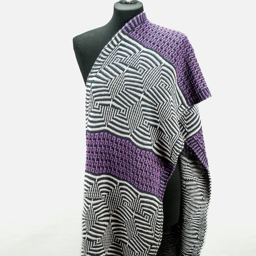 Strickanleitung Perplexis – Stola im Mosaikmuster einfach stricken Bild 1