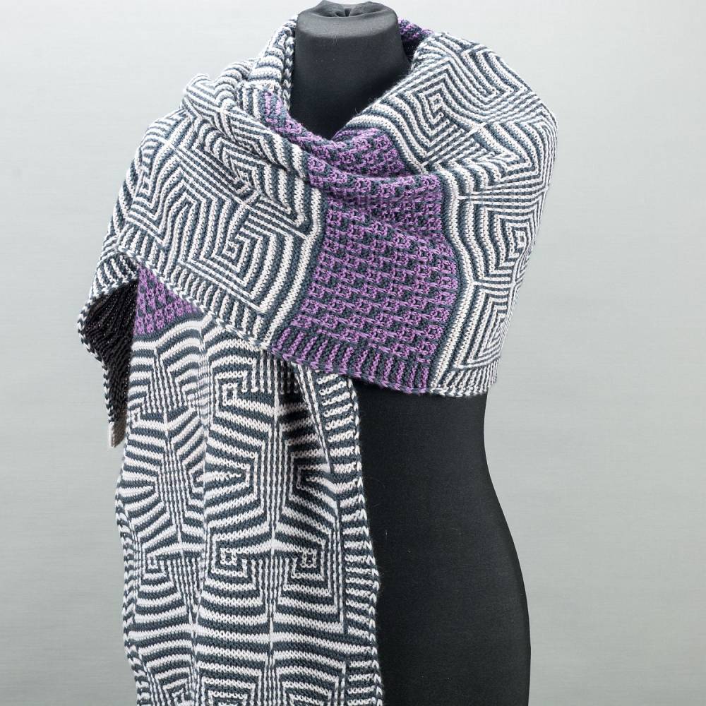 Strickanleitung Perplexis – Stola im Mosaikmuster einfach stricken Bild 3