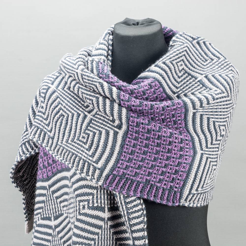 Strickanleitung Perplexis – Stola im Mosaikmuster einfach stricken Bild 6