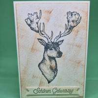 Geburtstagskarte Hirsch / Geburtstagskarte mit Spruch / Stilvolle Geburtstagskarte / Naturmotiv Geburtstagskarte