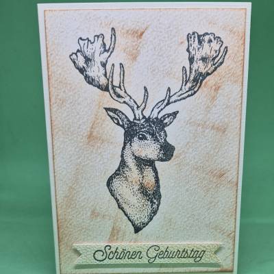Geburtstagskarte Hirsch / Geburtstagskarte mit Spruch / Stilvolle Geburtstagskarte / Naturmotiv Geburtstagskarte