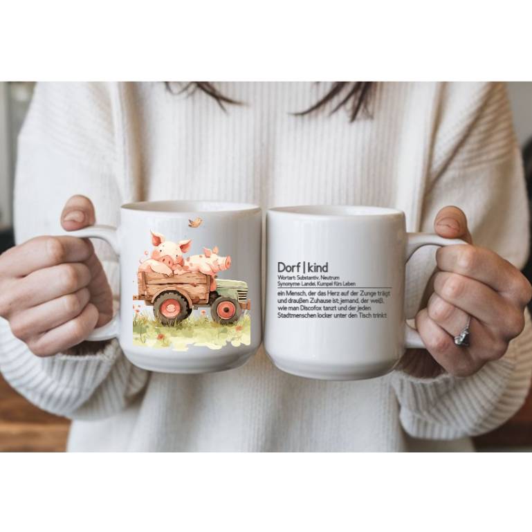 Dorfkind Tasse 15oz – Große Kaffeetasse mit Orca-Beschichtung, spülmaschinenfest