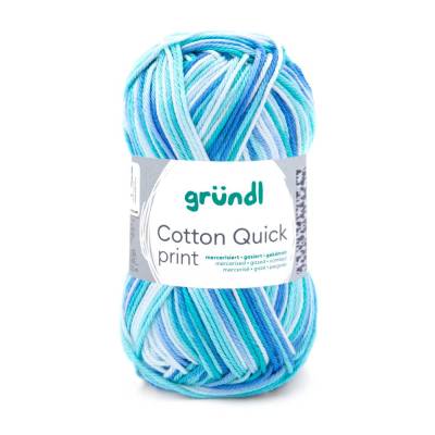 62,00 € / 1 kg Gründl ’Cotton Quick print’ leicht glänzende Baumwolle Wolle Garn Farbe: 183 / aqua multicolor
