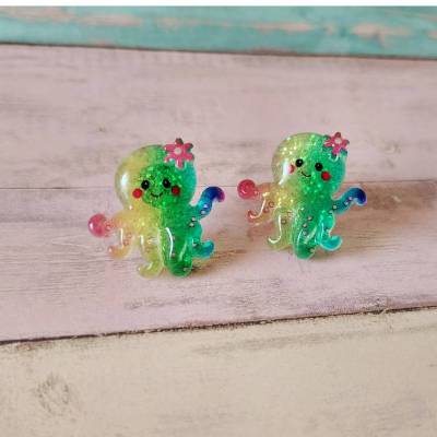 Ohrringe lustige Krake Oktopus Ohrstecker Meer Kraken