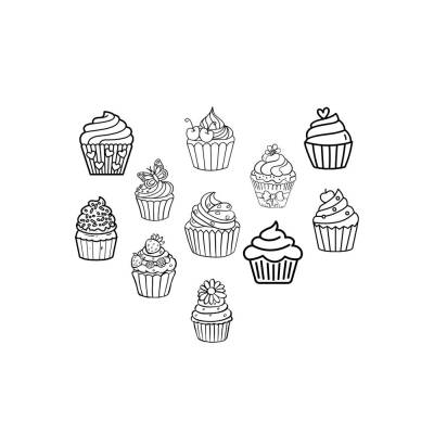 Cupcake Bundle PNG SVG Datei - Download Datei Plotterdatei - svg png Datei - Geschenkidee - Kuchen Backen Bake Liebe