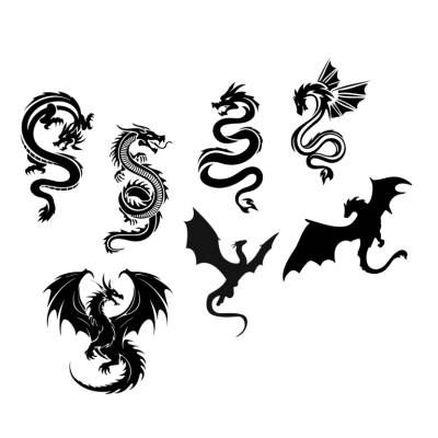Drachen Dragon Bundle PNG SVG Datei - Download Datei Plotterdatei - svg png Datei - Geschenkidee -