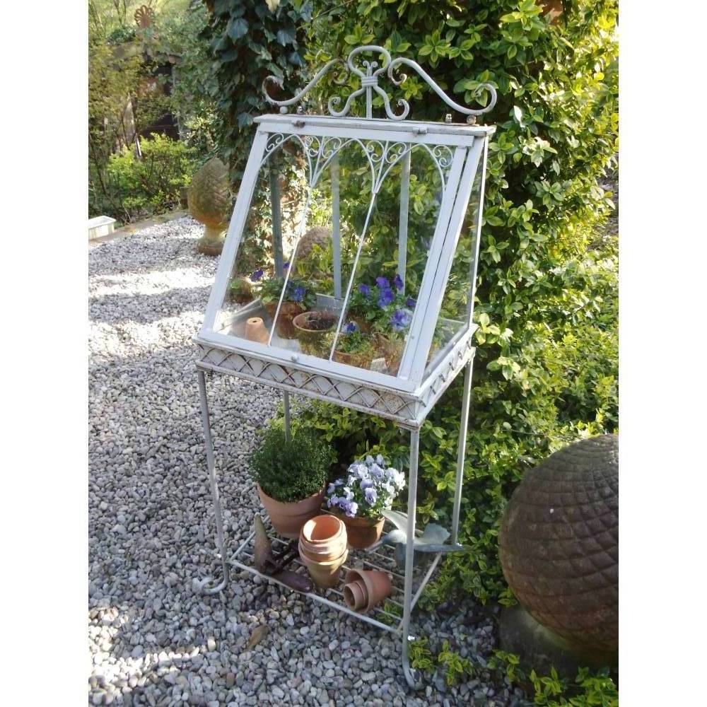 Vintage Gewchshaus Glaskasten Glasvitrine Terrasse Wintergarten Mini  Gartendeko Pflanzkasten Brocante Landhaus