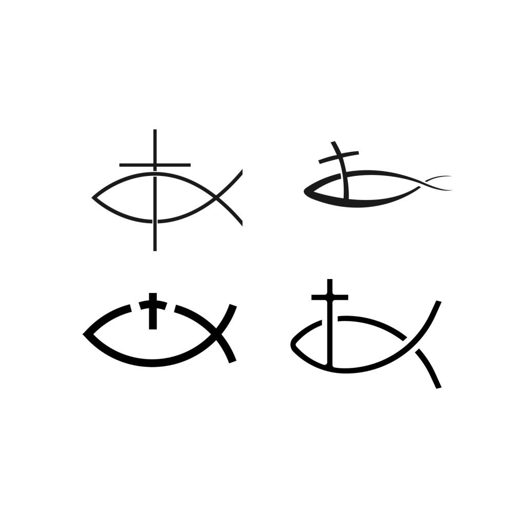 Christlicher Fisch Bundle PNG SVG Datei - Download Datei Plotterdatei - svg png Datei - Geschenkidee - Kirche  Religiöse Bild 1