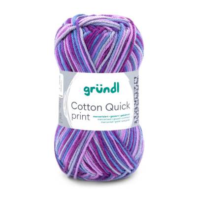 62,00 € / 1 kg Gründl ’Cotton Quick print’ leicht glänzende Baumwolle Wolle Garn Farbe: 171 / aubergine multicolor