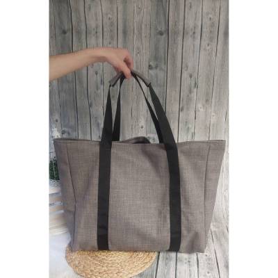 Einkaufstasche "Shopper XL" (Farbbeispiel aluminium) aus Polstercanvas in 36 Farben