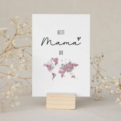 Karte *Beste Mama der Welt* / Geschenkkarte für Muttertag und Geburtstag