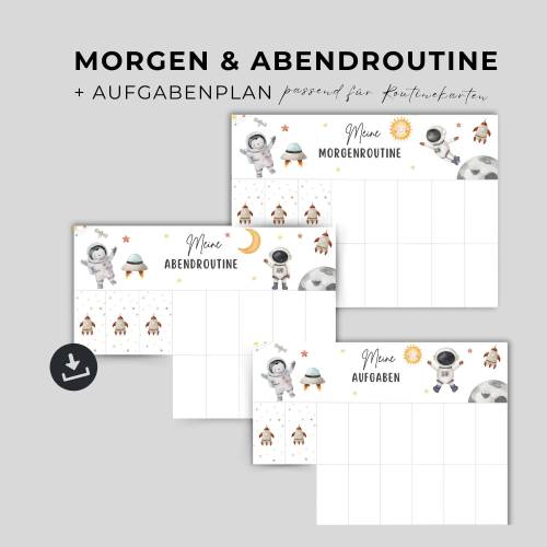 Tagesplan für Kinder, Morgen- Abendroutine für Kinder, Routineplan für Kleinkinder zum Ausdrucken, Tagesplaner, PDF-Down