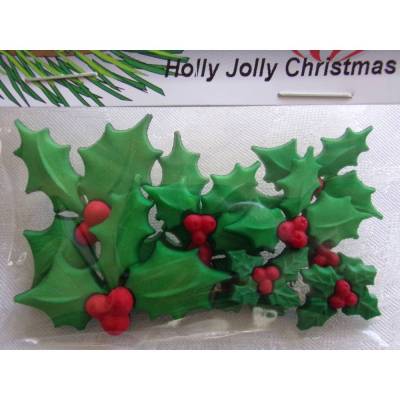 Dress it up Buttons    Mistelzweig   (1 Pck.)    Holly Jolly Christmas