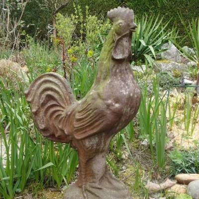 Eisen Hahn Gockel Figur Skulptur Objekt Gartenfigur Gartenskulptur