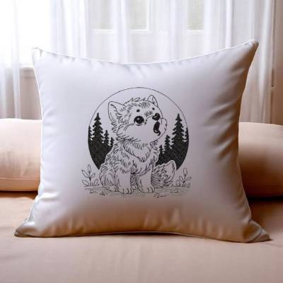 Stickdatei Set Wolf Scribble Stil – 2 Varianten ab 10x10 cm - Doro-Collection