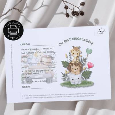 Einladung Party | Digitaler Druck | zum selbst Ausdrucken | PDF