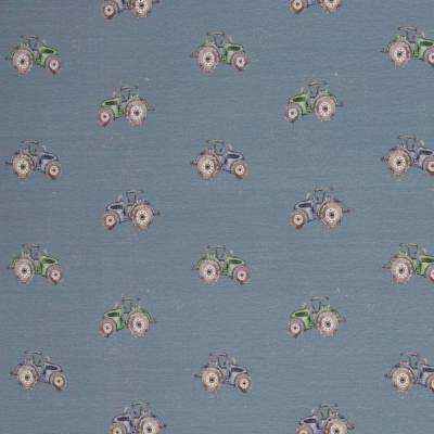 taubenblauer Jersey mit Traktor Trekker Bulldog 50 x 155 cm ♕