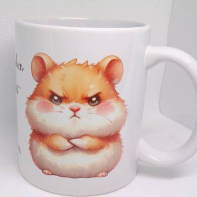 Lustige Tierarzthelferin Tasse – Geschenk für TFA mit Hamster-Motiv & Spruch – Keramik Becher handgemacht