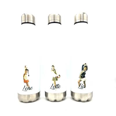 Personalisierte Edelstahl-Trinkflasche mit eigenem Tänzer-Foto, Name & Spruch – 500 ml