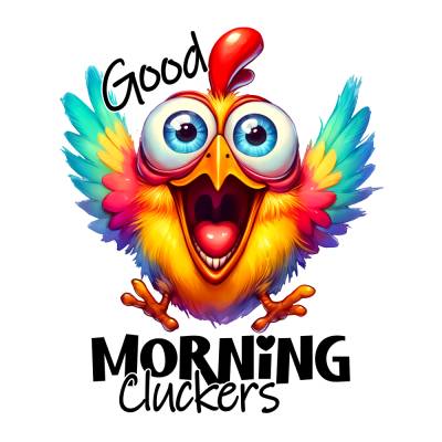 Crazy Chicken Good Morning Bügelbild DIY Bügelmotiv Applikation