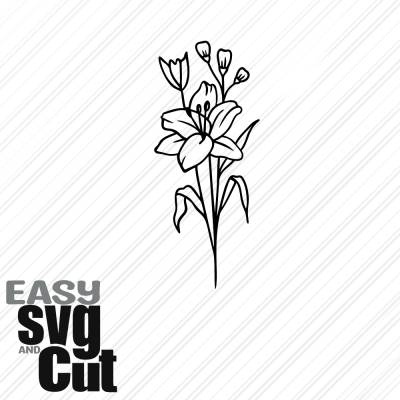 Blumenstrauß Line Art No. 15 SVG Vektorgrafik Plotter und Laserdatei Basteln DIY