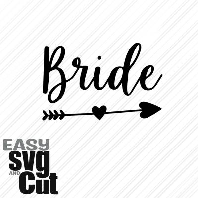Bride Stilvoller Schriftzug für Hochzeitsdeko 17 SVG Vektorgrafik Plotter und Laserdatei Basteln DIY