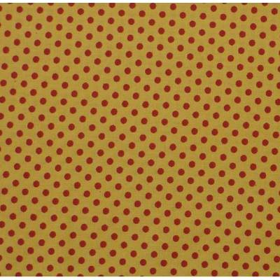 Patchworkstoff von HDS orange Punkte auf ockerfarbenem Hintergrund