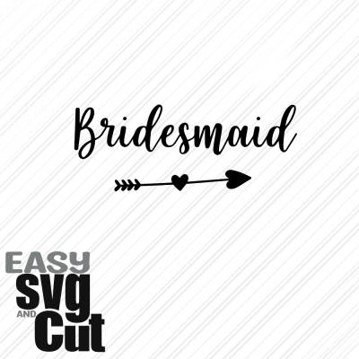 Bridesmaid Stilvoller Schriftzug für Hochzeitsdeko 17 SVG Vektorgrafik Plotter und Laserdatei Basteln DIY