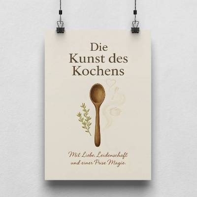 Die Kunst des Kochens – Stilvolles Küchenposter – Geschenk für Hobbyköche – Wanddeko