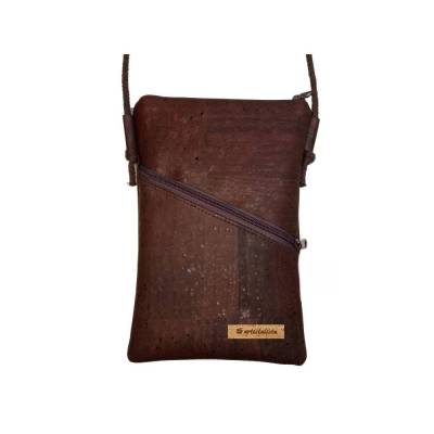 Handytasche zum Umhängen aus Kork – Farbwahl, Vorderfach optional, handgefertigt