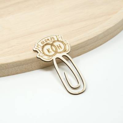 Holz Geldklammer für Hochzeit Geldgeschenke | Personalisiert mit Datum und Initialen 