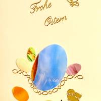 Hübsche Osterkarte mit Encaustic-Malerei -3- als Download