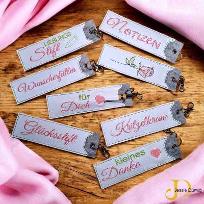 Stickdatei Set – ITH Stifthüllen Set 01 für 13x18 cm Rahmen – 20 liebevolle Motive