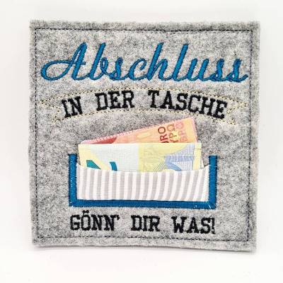 Stickdatei Geldhülle Abschluss ITH