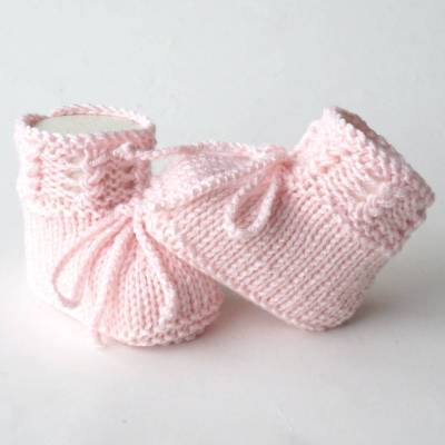 Babyschuhe gestrickt Strickschuhe Taufschuhe rosa Taufe Baby Hochzeit Feier neutral uni antipilling pastell pastellrosa