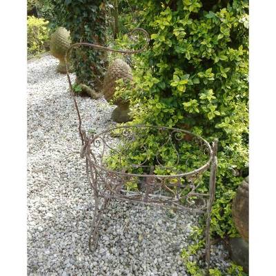 Antik Wiege Puppenwiege Jugendstil  Puppenbett Himmelbett Bett Garten Pflanzbehälter Blumen Pflanzen Gartendeko Teddybär