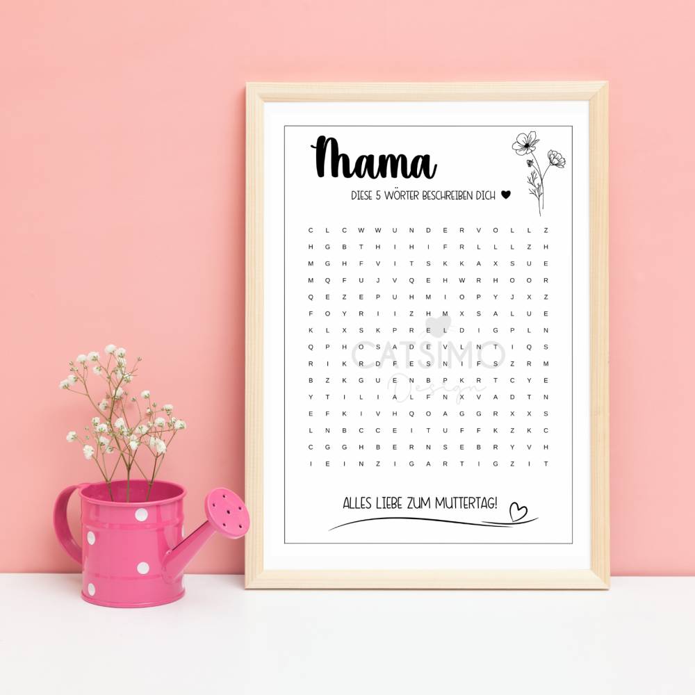 Muttertags-Suchsel zum Ausdrucken – A4 PDF-Vorlage mit Wortsuche | Download zum Ausdrucken Bild 3