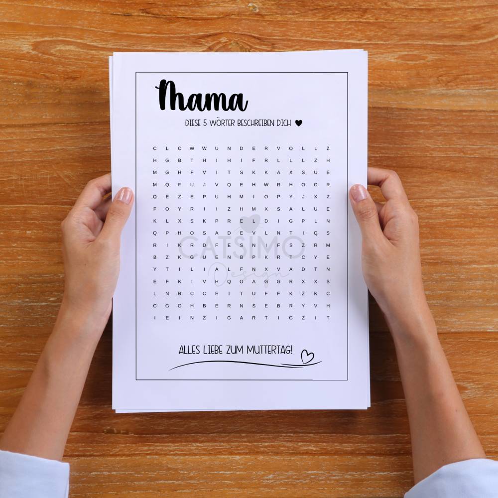 Muttertags-Suchsel zum Ausdrucken – A4 PDF-Vorlage mit Wortsuche | Download zum Ausdrucken Bild 4